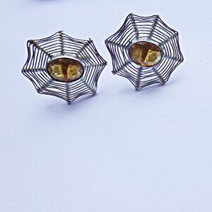 🛍 Handmade Artisan 925 Silver The Zypporah Spiderweb Cufflinks
